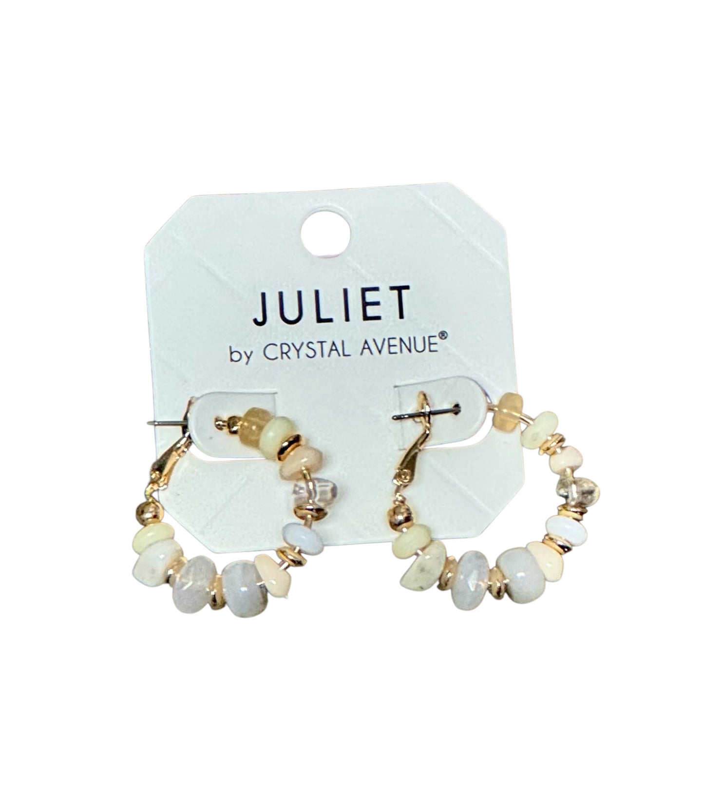 MIXED BEAD SMALL HOOP EARRINGS