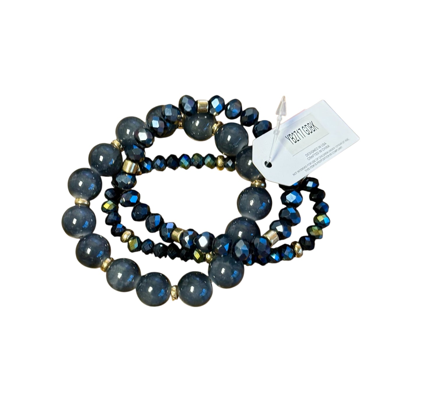 3 PIECE MIXED BEAD STACK BRACELET