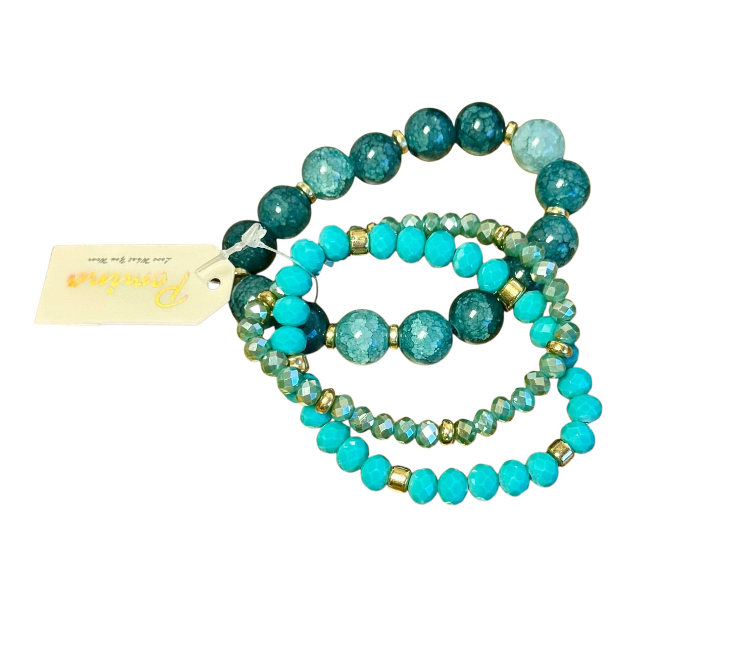 3 PIECE MIXED BEAD STACK BRACELET