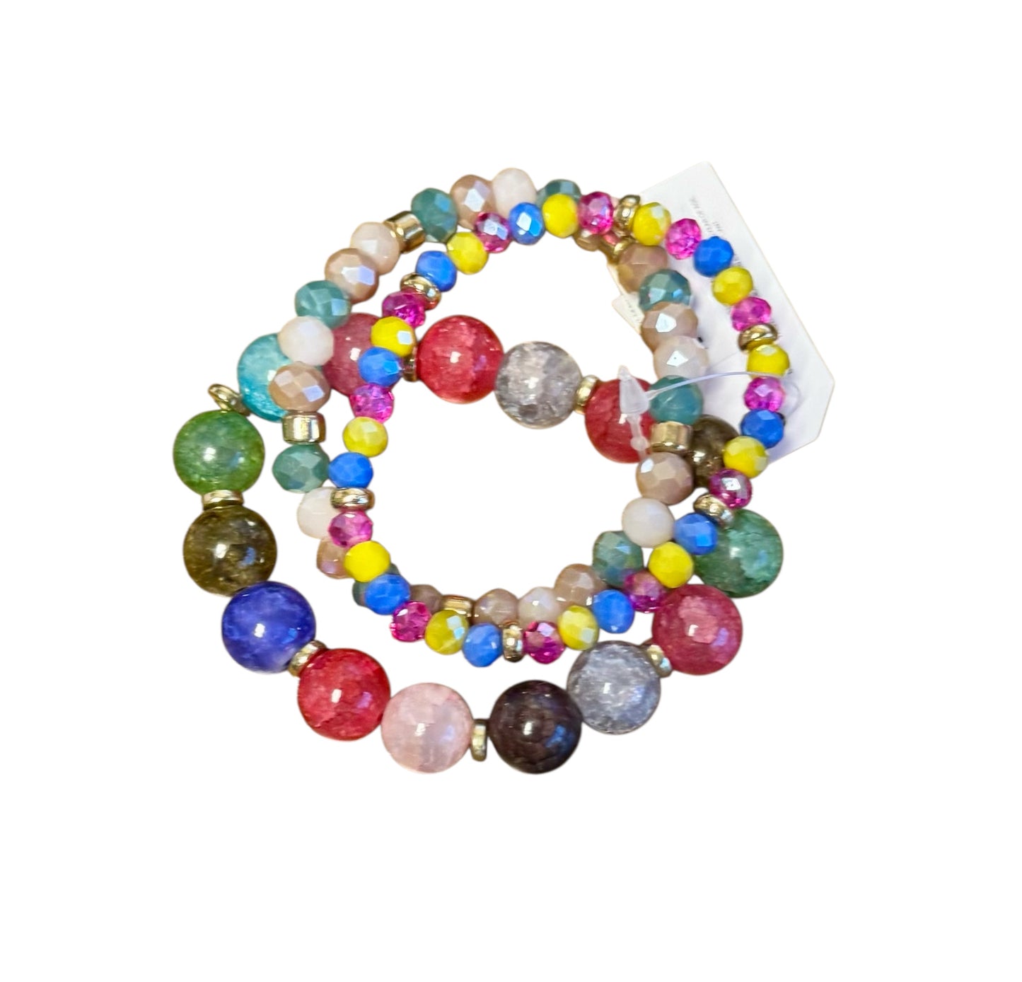 3 PIECE MIXED BEAD STACK BRACELET