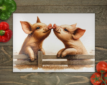 Piglets Glass Cutting Board