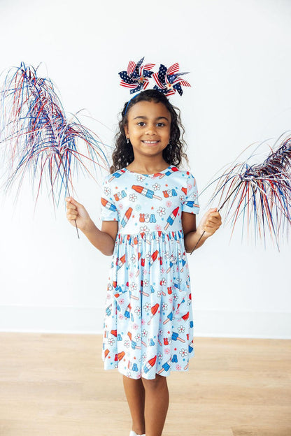 SALE Proudly Patriotic S/S Pocket Twirl Dress