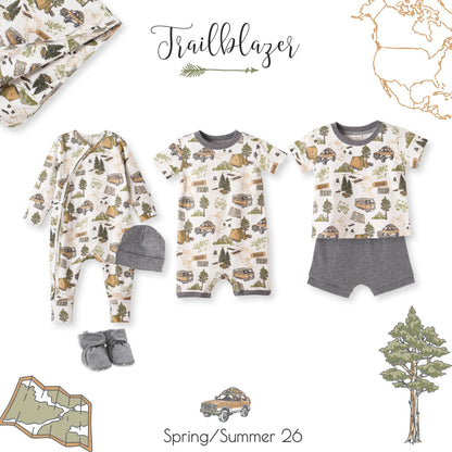 Trailblazer Soft Bamboo Shortall Romper for Baby Boys