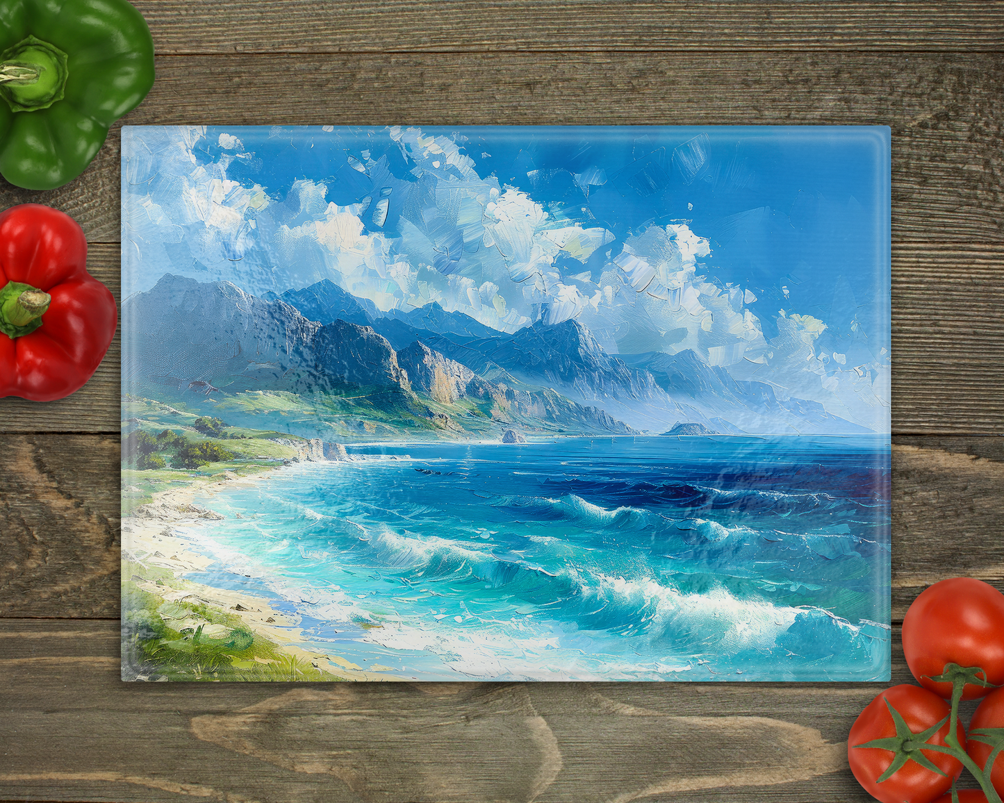 Sea Coast Glass Cutting Board