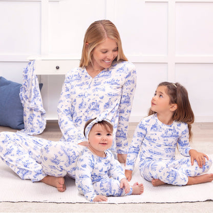 Baby Girl Toile de Jouy Bamboo Romper