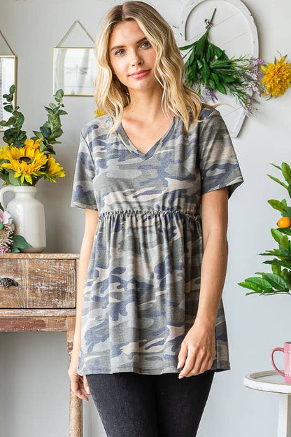 CAMO PRINT TOP