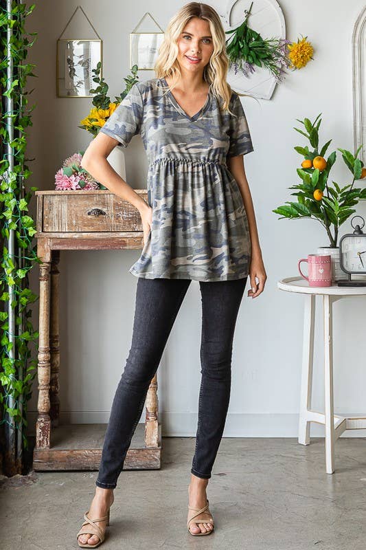 CAMO PRINT TOP
