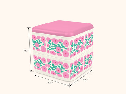 Pink Poppies Lunch Size Bento Box