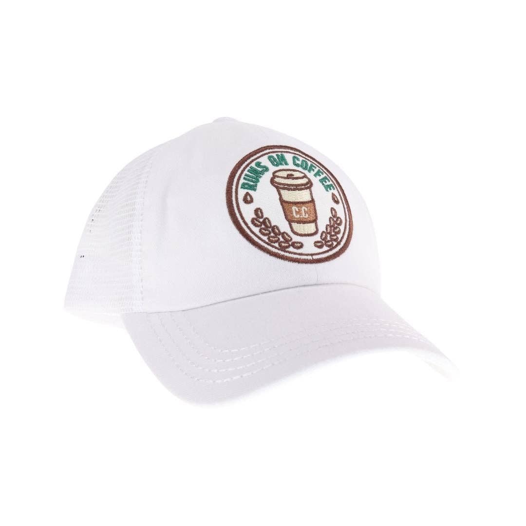 Embroidered Runs on Coffee Patch C.C High Pony Criss Cross B