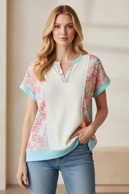 MINT AND CREAM PANEL TOP