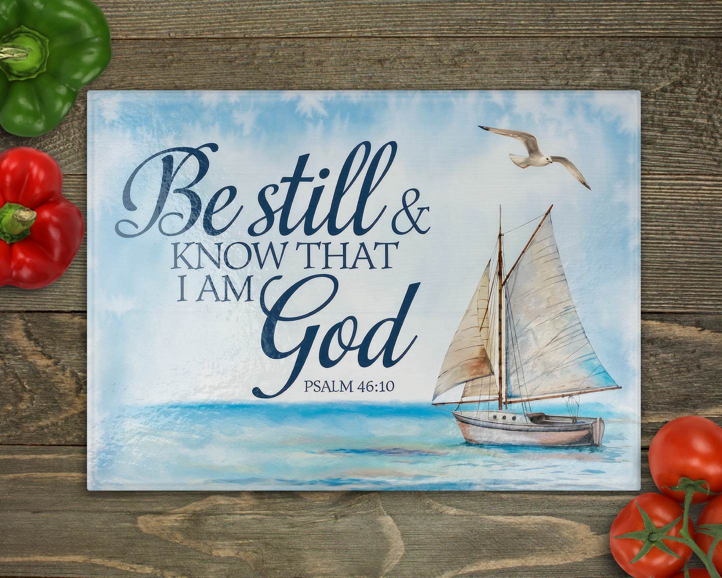 Be still and know that I am God Glass Cutting Board