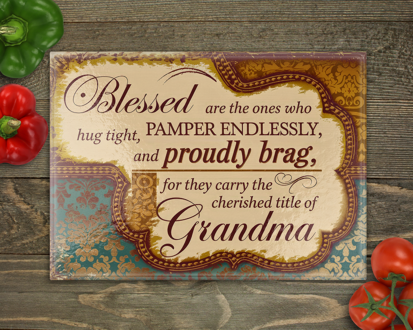 Blessed Grandma Glass Cutting Board