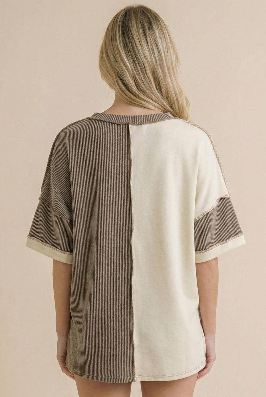 Plus Camo Animal Print Color Block Top