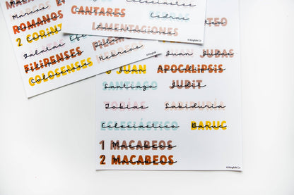 Español Books of the Bible Header Labels - BOHO