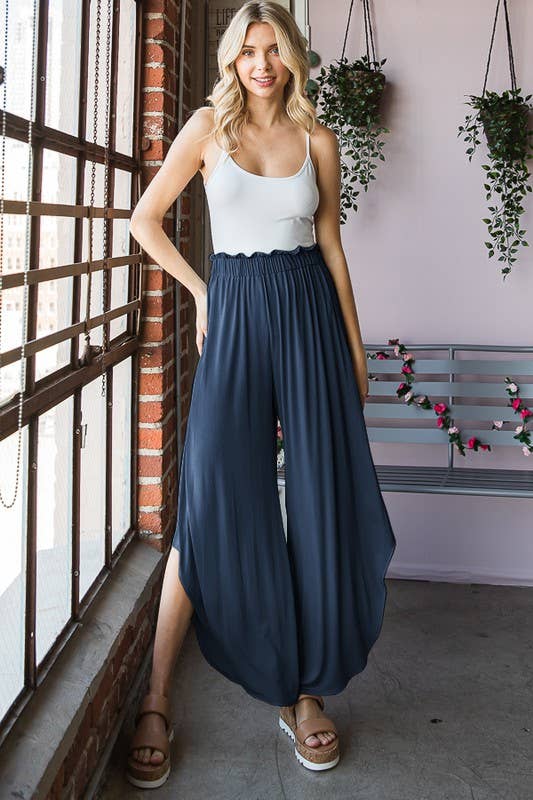 SOLID ASYMMETRICAL PANTS