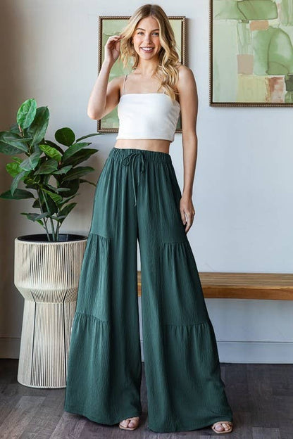 OVER WIDE LEG SOLID PANTS