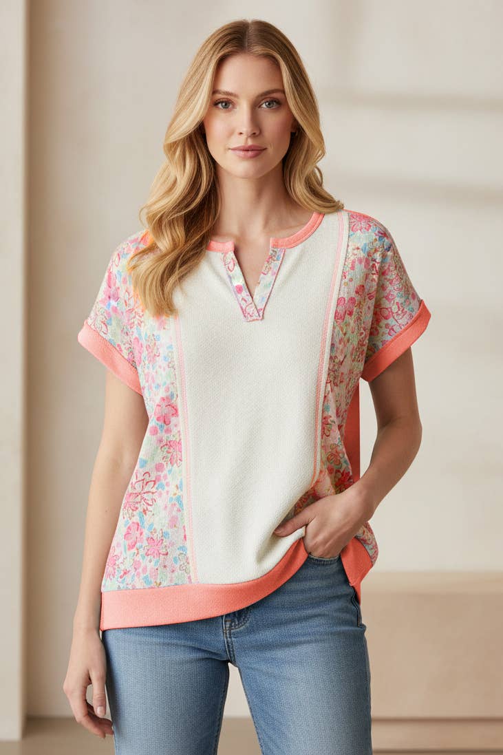 MINT AND CREAM PANEL TOP