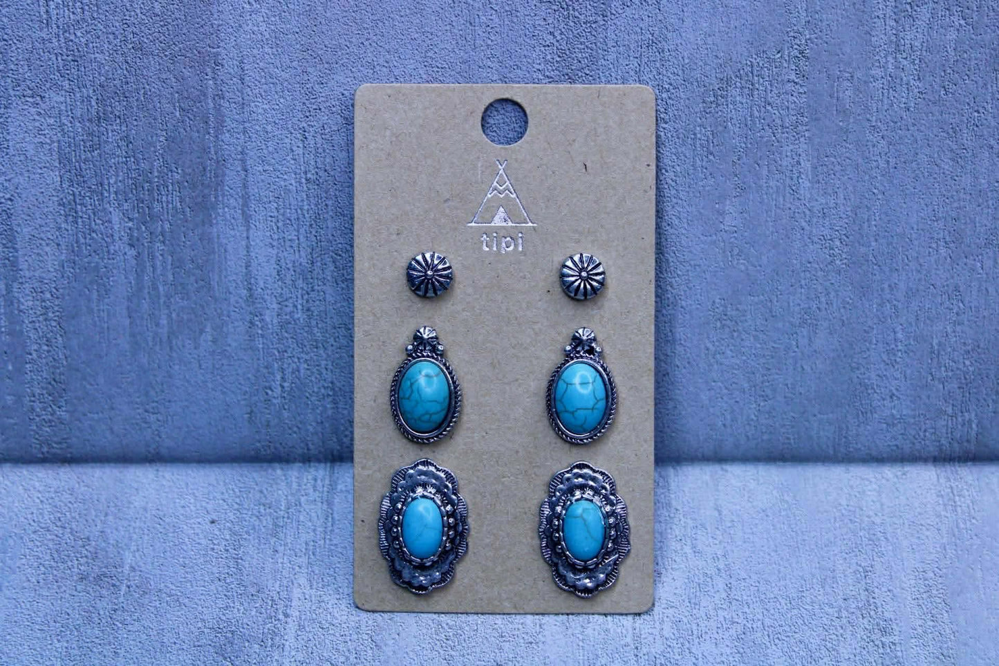 3 PAIR WESTERN STYLE EARRINGS