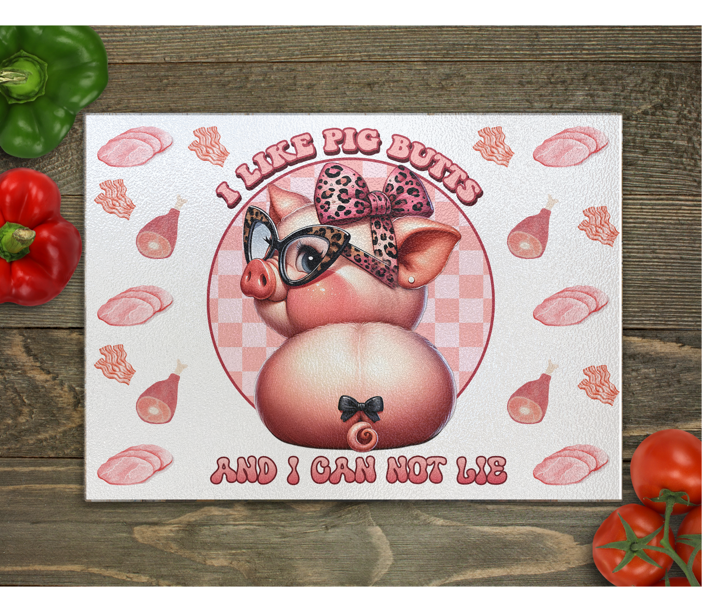 Pig Butts Glass Cutting Board