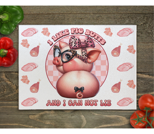 Pig Butts Glass Cutting Board