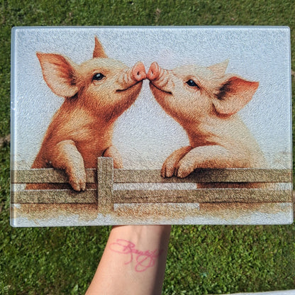 Piglets Glass Cutting Board