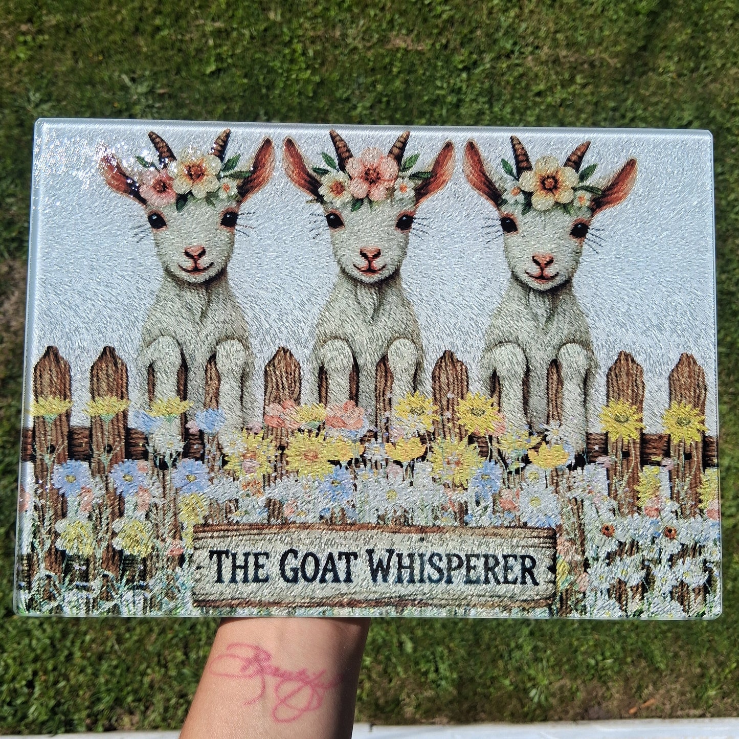 The Goat Whisperer Glass Cutting Board