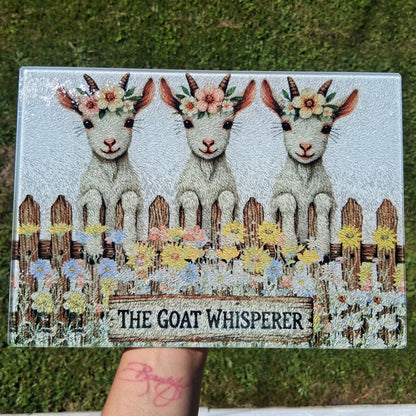 The Goat Whisperer Glass Cutting Board