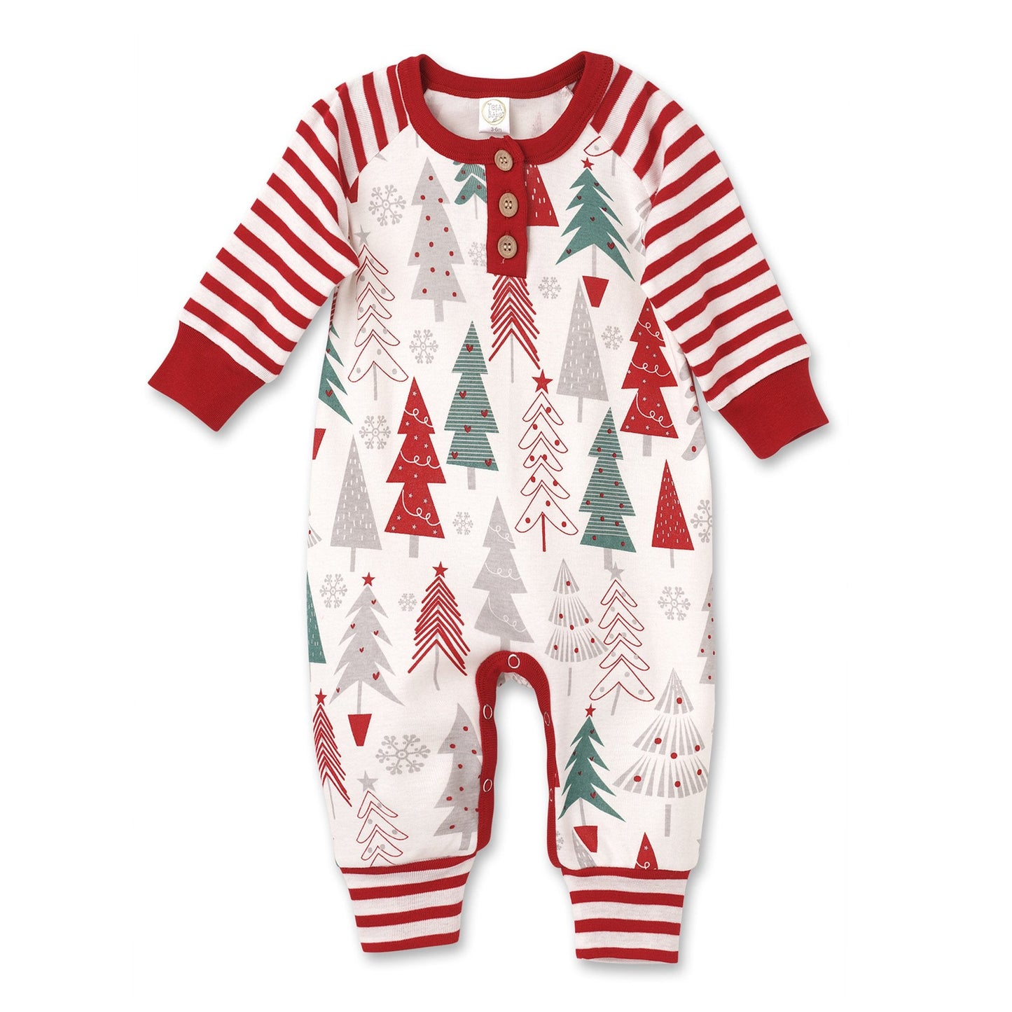Christmas Tree Baby Romper – Soft Cotton Holiday Outfit