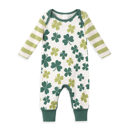 Baby's St. Patty's Shamrocks & Clovers Cotton Romper