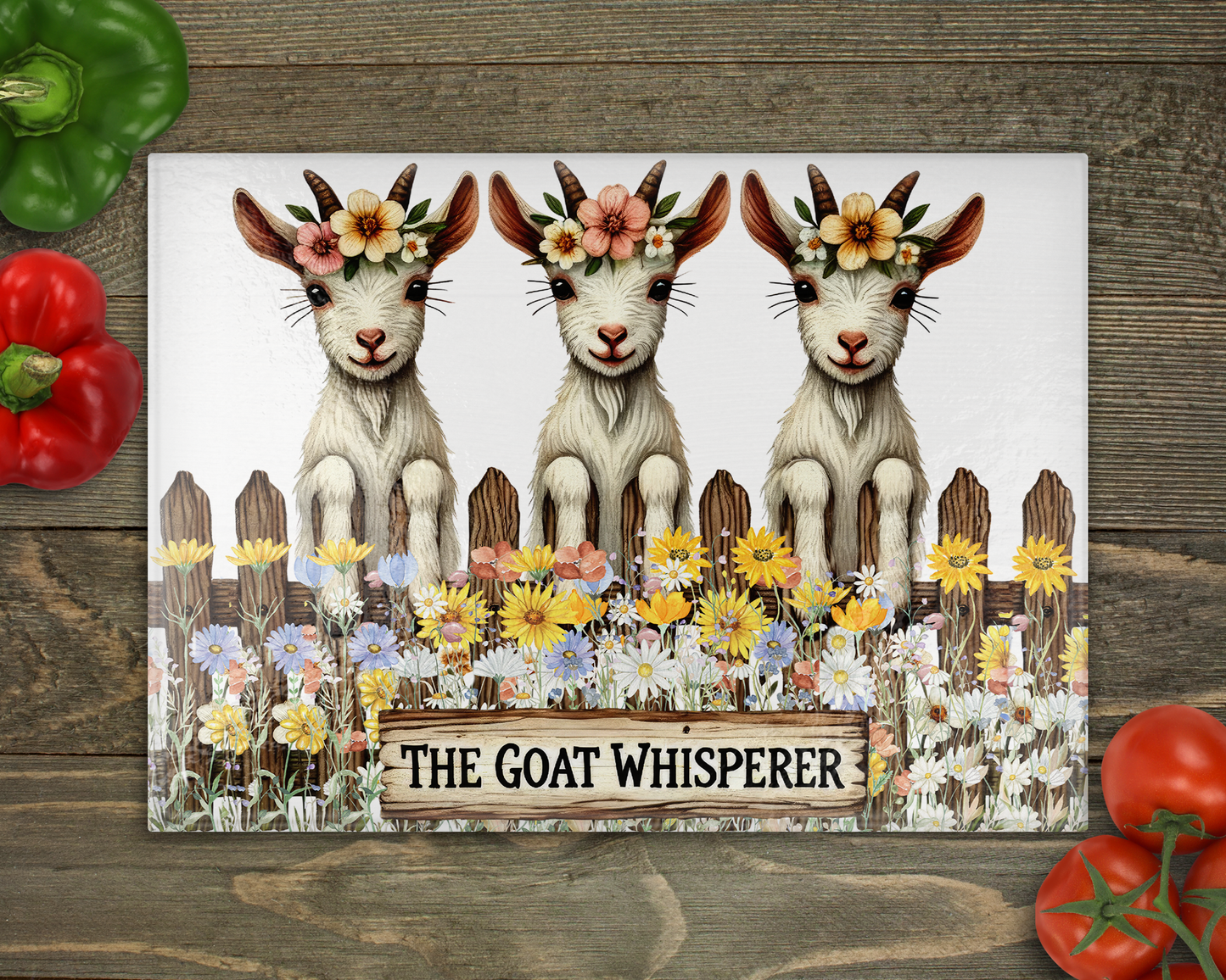 The Goat Whisperer Glass Cutting Board