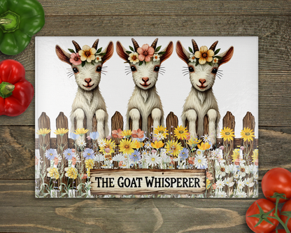 The Goat Whisperer Glass Cutting Board
